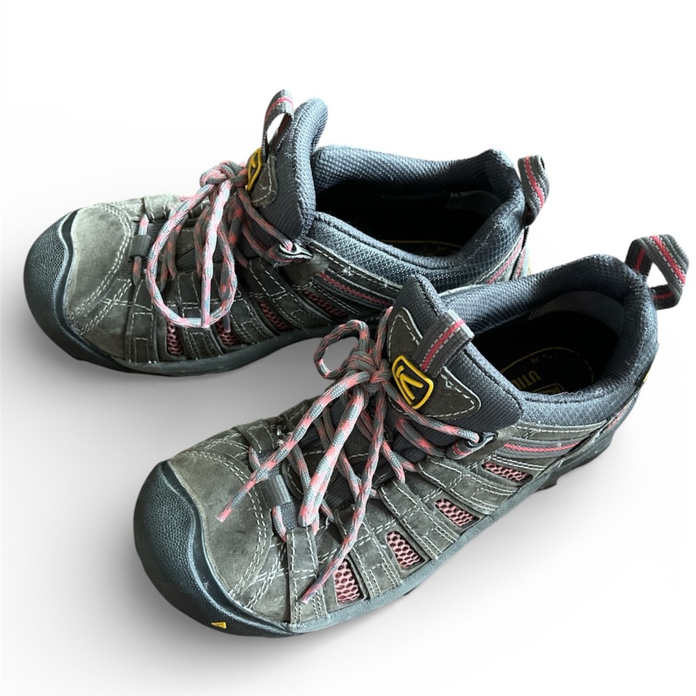 Keen Utility Women's Work Hiking Shoes Composite Toe Outdoor Olive Coral 7M
